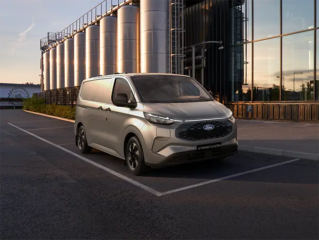 An E-Transit Custom electric van